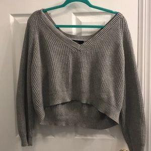 Grey V-Neck Sweater Forever 21